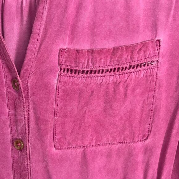 PILCRO Anthropologie Kimberley Maxi Dress Pink Purple Button Down XS - Picture 7 of 8